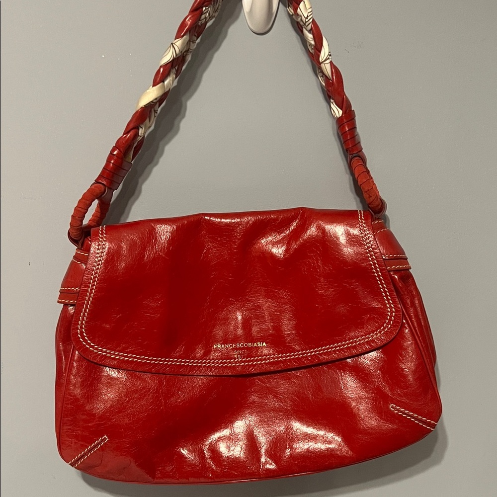 Francesco Biasia Vibrant Red Leather Handbag